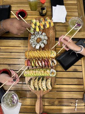 Bring your friends and ask for a Sushi Party Platter