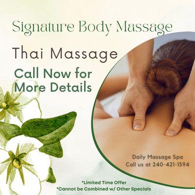 Daily Massage Spa
 4 Professional Dr Ste 120, Gaithersburg, MD 20879
 Call Us at 240-421-1594