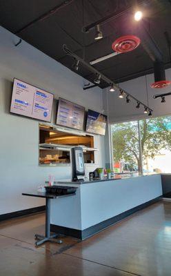 The menu and counter.