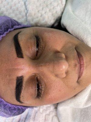 Henna on eyebrows