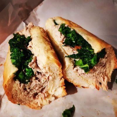 Roast pork with broccoli rabe