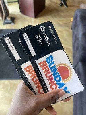 Brunch vouchers