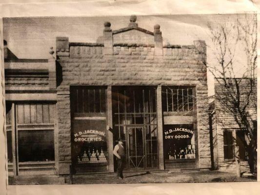 The original historical building in Jennings, OK.