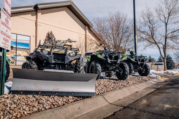 Yamaha ATVs with plows