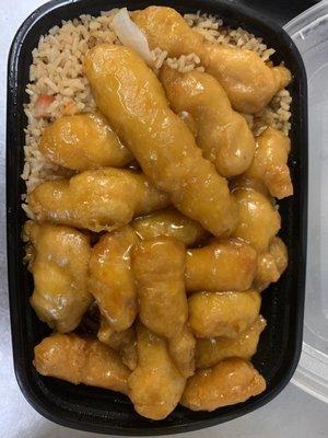 Honey chicken dinner combo, come with egg roll