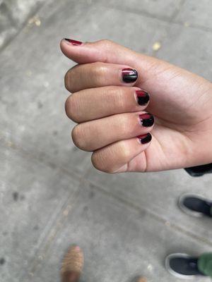 My daughter's hand after a non gel manicure after 5 days