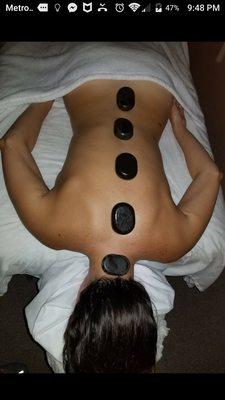 Relieve your tension with a relaxing hot stone massage.