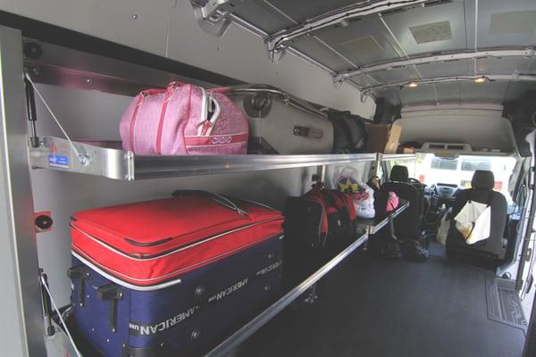 Your bags are not packed into an old, crowded, storage facility, they are carefully tucked away on stainless steal retractable shelving.