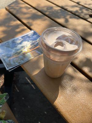 Raspberry chocolate cold foam