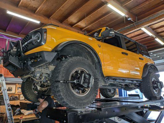 2022 Bronco Badlands w/Icon Stage 3 suspension, in for an alignment.