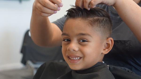 Getting ready for school. Kids combover.