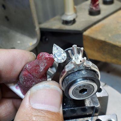 Doing the final step during a ring restoration.