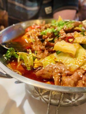 Spicy beef hot pot