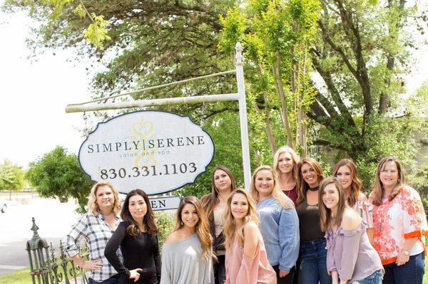 Our amazing family and team at Simply Serene Salon and Spa!