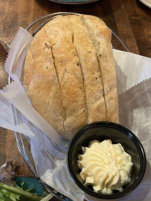 Complimentary bread with sweet butter