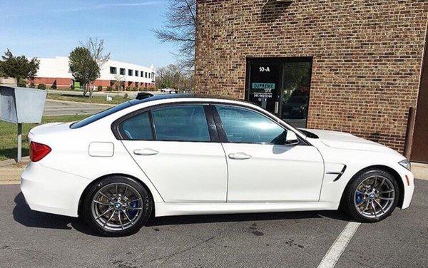 BMW M3 tinted in 50% Mercedes Blue film by Suntek