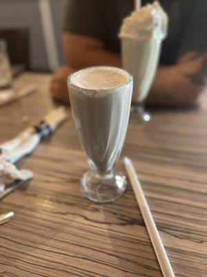 Cookies and Cream Milkshake No whipped cream. Glass was chilled but the shake itself was almost room temperature.