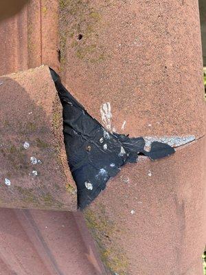 TD roofing used plastic bag in place of tile