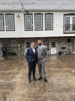 Left: Bride Side Suit
 Right: Groomsmen Suit