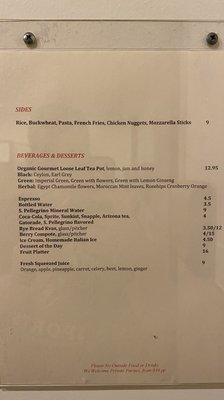 Food menu