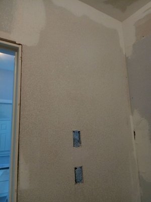 Installation of drywall, texture, and patching drywall