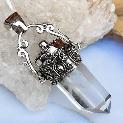 Clear Quartz Point Poison Pendant