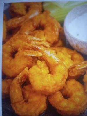 Butterfly  shrimp with a variety  of dipping  sauces