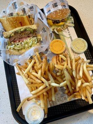 Santa Barbara Charburger & Double Char with Cheese meals w/ extra crispy fries