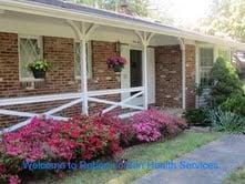 Our health sevices center with vibrant azaleas in the spring time.