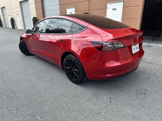 Tesla model 3.   With 5 percent back half and 35 percent on fronts