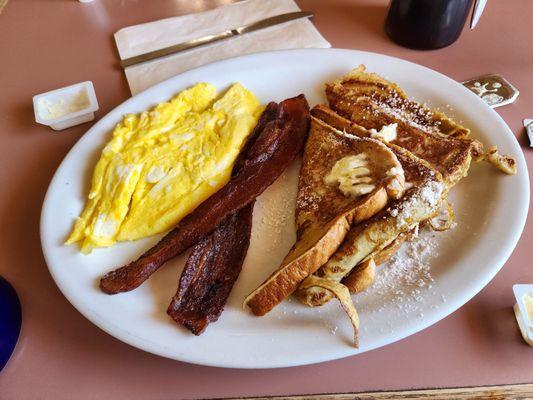 French toast with bacon.