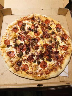 Meat lovers large pizza