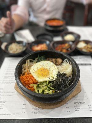 Dolsot bibimbap is delicious. Rice gets crispy!