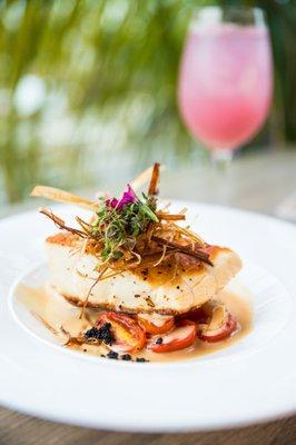 Chilean Sea Bass with Fennel, Tomato, Lemongrass Buerre Blanc and Tobiko Caviar