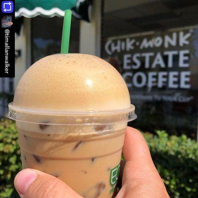 Iced lattes at The Chik Monk Coffee Shop in Palm Beach, Florida. Non-dairy milk. Photo credit: @timallanwalker