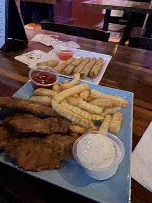 Lumpia and lemon chicken strips