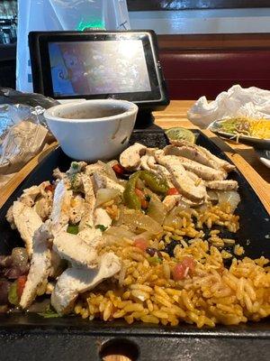 Chicken Fajitas could have had better taste. Visually like fajitas brown. Too white . Needed a tan.