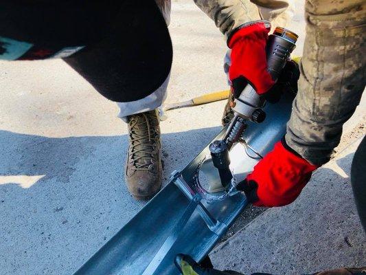 Galvanized Gutter welding