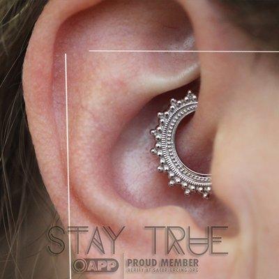 Daith Piercing with 14k White Gold!