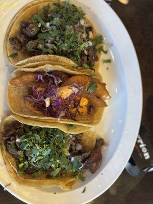 Steak and fish tacos