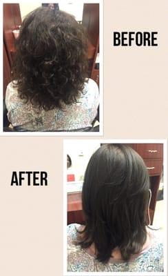 Brazilian blowout before and after