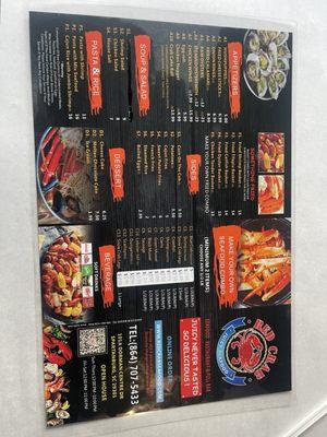 Back of menu