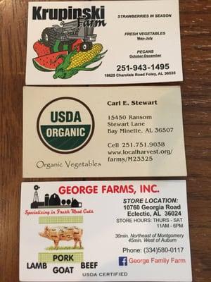 Call ahead if you want to stop by their farms or know if they'll be at market Saturday.