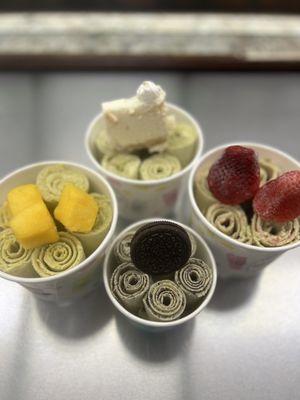 Matcha favor ice cream #oreo#mango#strawby#cheesecake