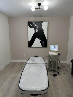 Laser hair removal treatment room