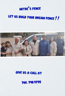 Meet the Team  at Mitre's Fence Inc.
Let us help.yoi build your Dream Fence.