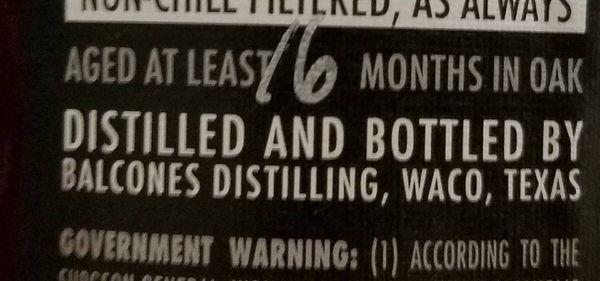 Texas Whiskey distilleries,Garrison Brothers, Ranger Creek, Balcones, can display on their their labels that they are distilled in Texas