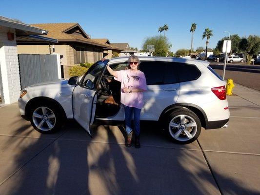 Debbie and her new Bimmer Feb. 16, 2021