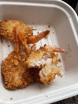 Raw coconut shrimp