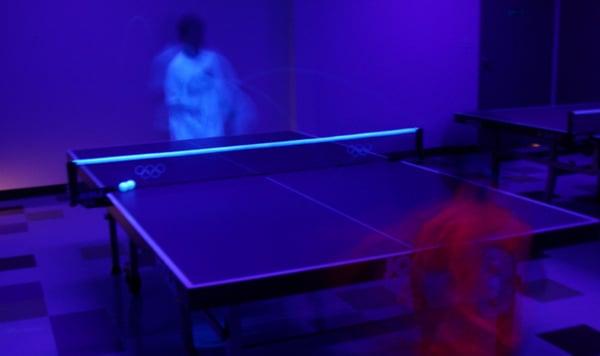 'Glow in the dark' Ping Pong in our Party room